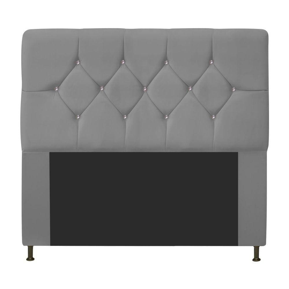 Cabeceira Casal C/ Strass 140 Cm Para Cama Box Corano Bege