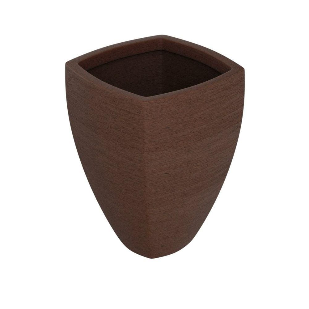 Vaso de Planta Trapezoidal 60x55cm Polietileno sem Prato Fibrarte Marrom Stone