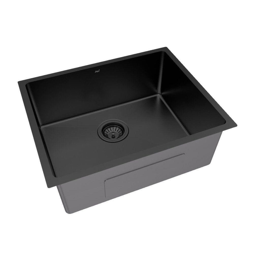 Kit Cuba Cozinha Aço Inox com Válvula e Sifão Japi Preto