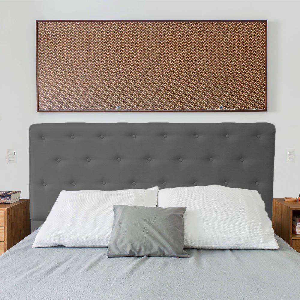 Cabeceira Solteiro Juliana 90Cm Suede Cinza