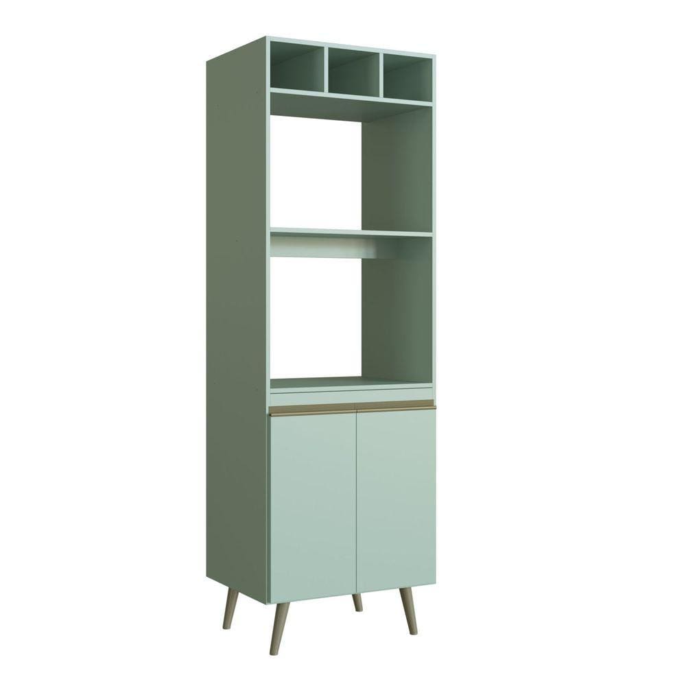 Paneleiro Torre Quente 2 Portas 2 Nichos para Forno One Gralar Verde Bellagio