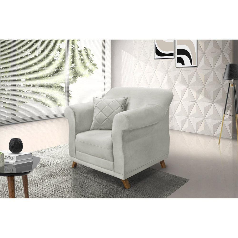 Poltrona Veludo Arras Spezzia Decor Prata