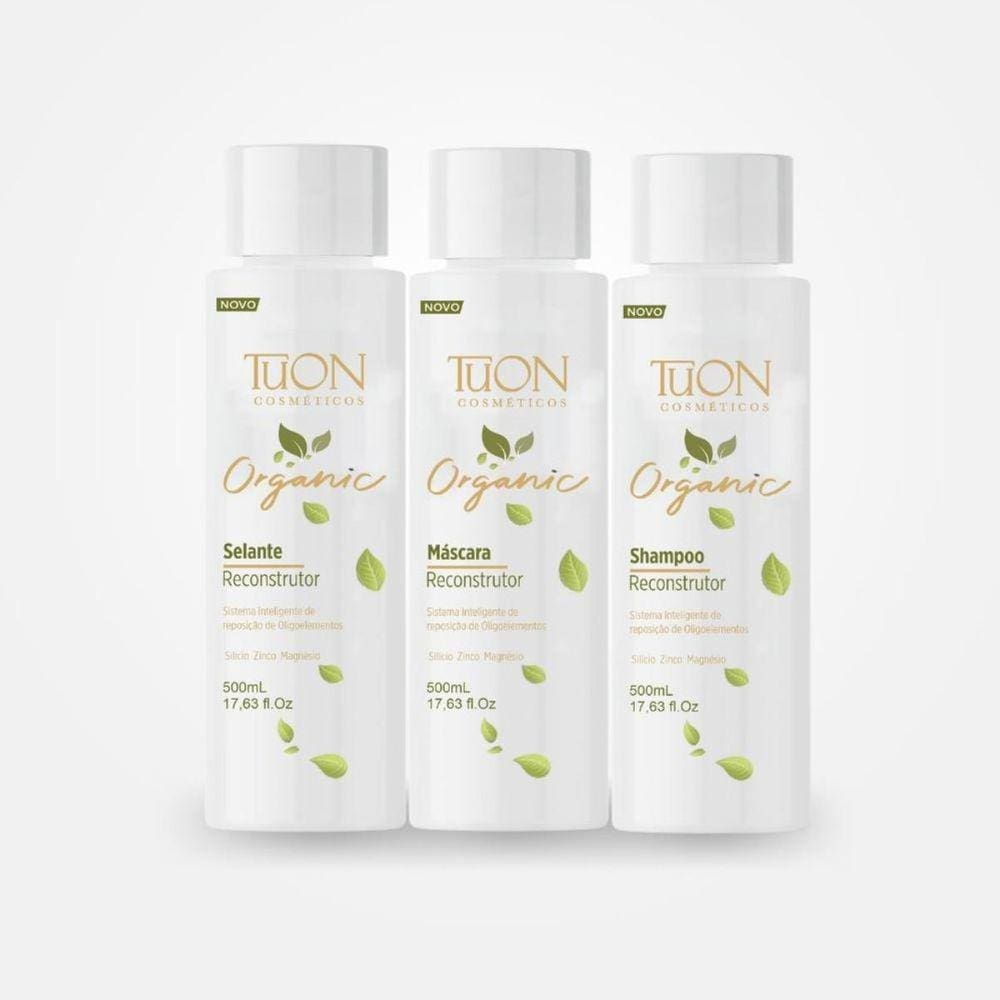 Kit Organic 3 Shampoo, Máscara E Selante - Tuon