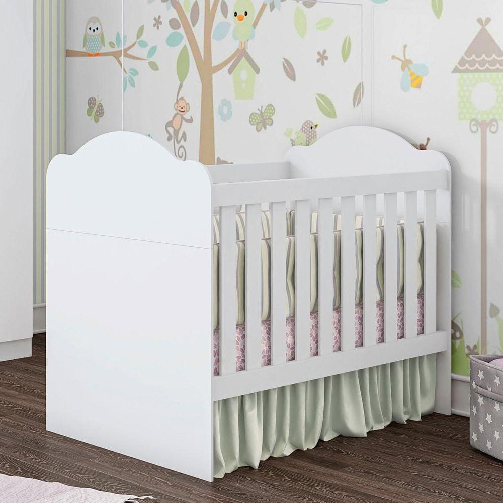 Berço Mini Cama Montessori 3 em 1 Yupi 70 Móveis Estrela Branco