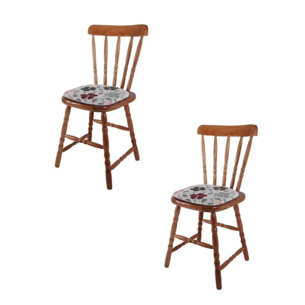 Kit 2 Cadeira Dalas Estofadas em Imbuia T52 Casatema Imbuia