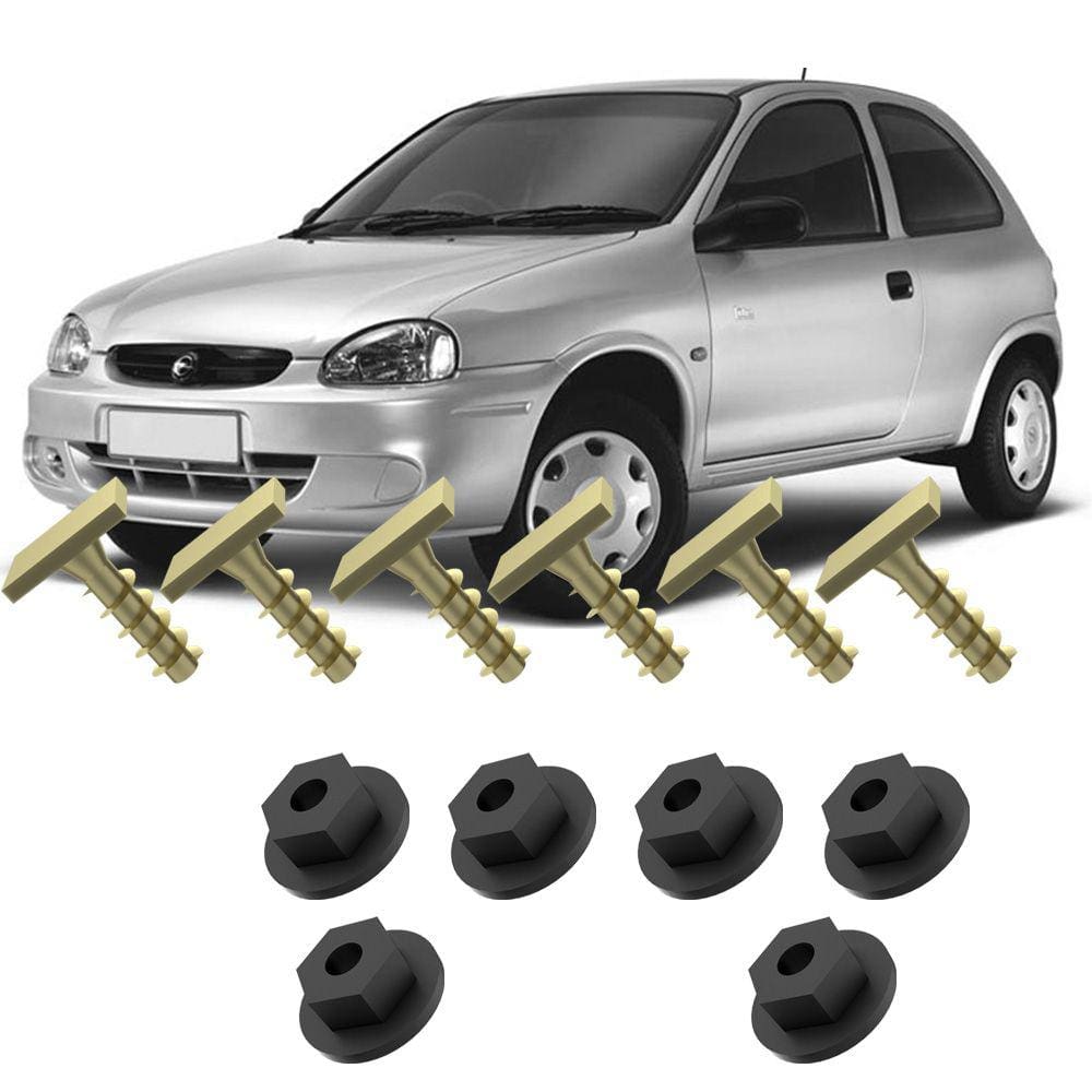 Kit Parafuso Porca P/ Moldura Para-lama Dianteiro Corsa Hatch Windi 94 95 96 97 98 99 2000 2001 2002