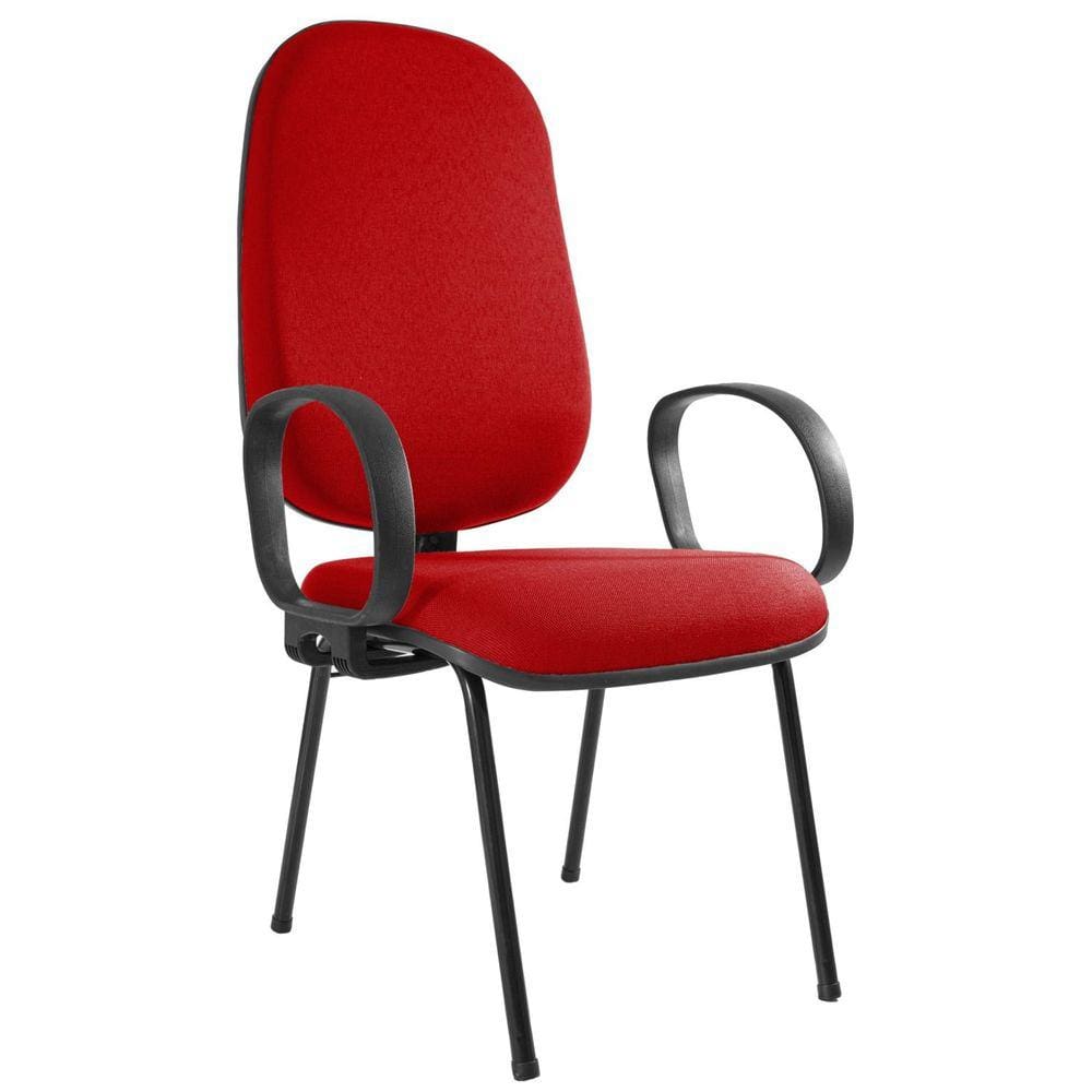 Cadeira Presidente Base Palito com Braço Corsa Metal Wood Design Vermelho