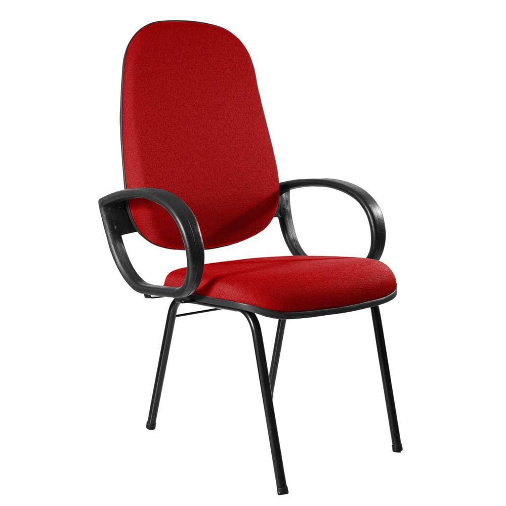 Cadeira Presidente Base Palito com Braço Corsa Metal Wood Design Vermelho