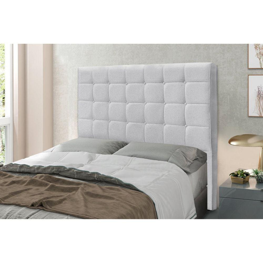 Cabeceira Casal 140cm Linho Rústico Verona Spezzia Decor Grigio