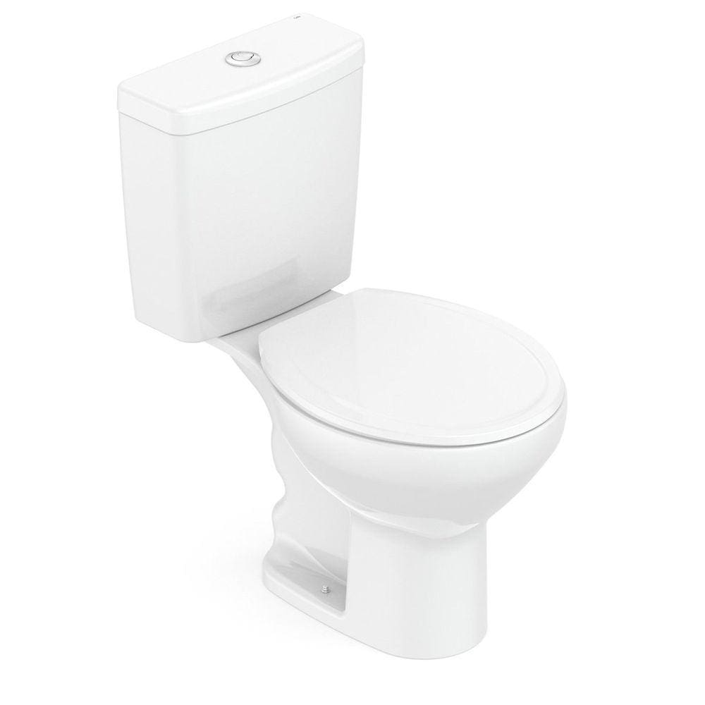 Kit de Bacia com Caixa Acoplada e Assento Azálea Celite Branco