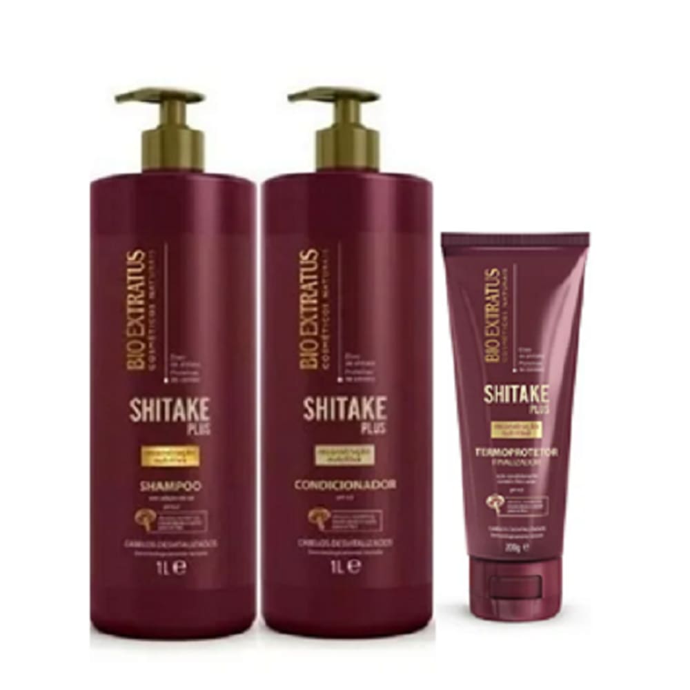 Bio Extratus Shitake Plus (Shampoo+Condicionador 1L+Finalizador Termoprotetor 200g)