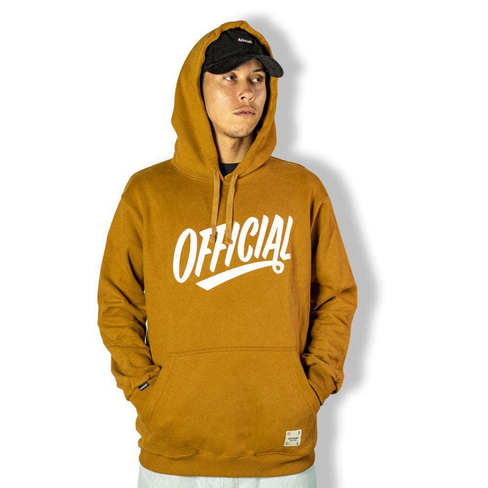 Moletom Official Canguru Logo Caramelo