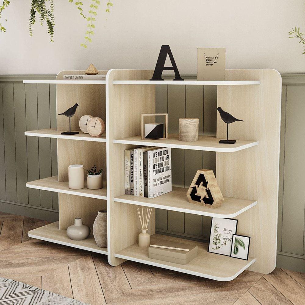 Estante 6 Nichos Eco Friendly Politorno Legno Salinas/Borda Branca