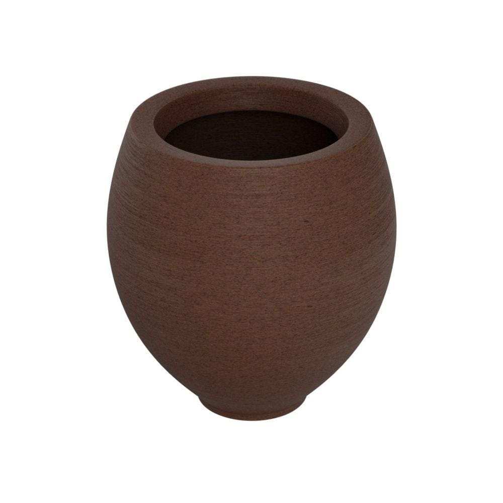 Vaso de Planta Oval 62x45cm Polietileno sem Prato Fibrarte Marrom Stone