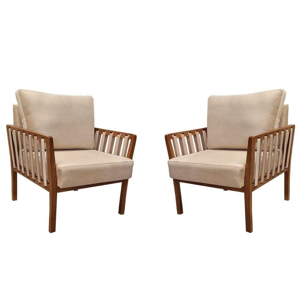 Kit 2 Poltronas Decorativa Luxo Califórnia Dora Bela 0119