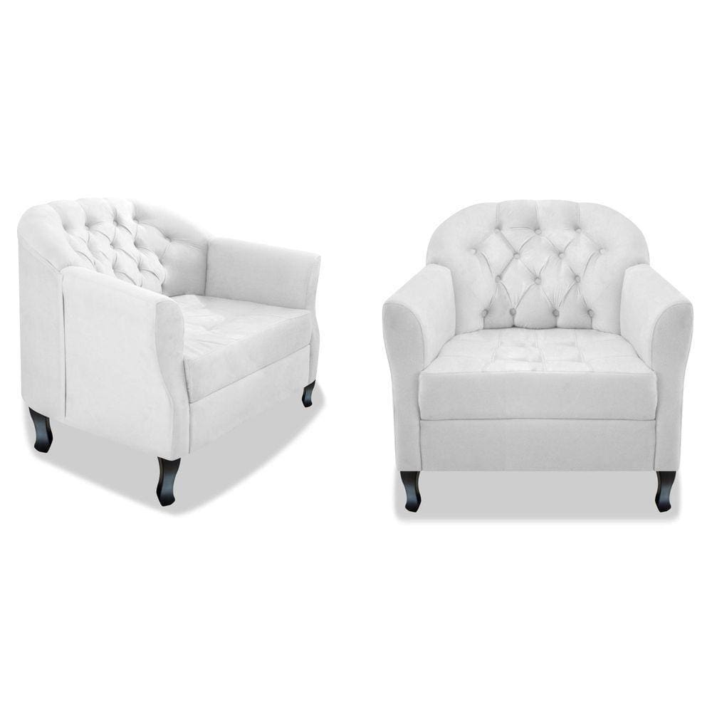 Kit 02 Poltrona Julia A02 Corano Doce Sonho Móveis Branco