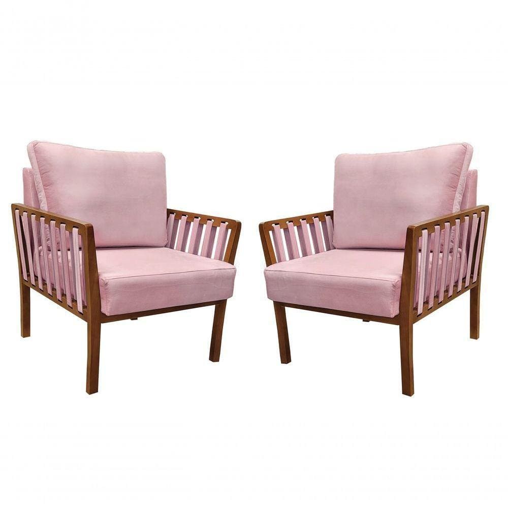Kit 2 Poltronas Luxo Califórnia 0125 Rosa