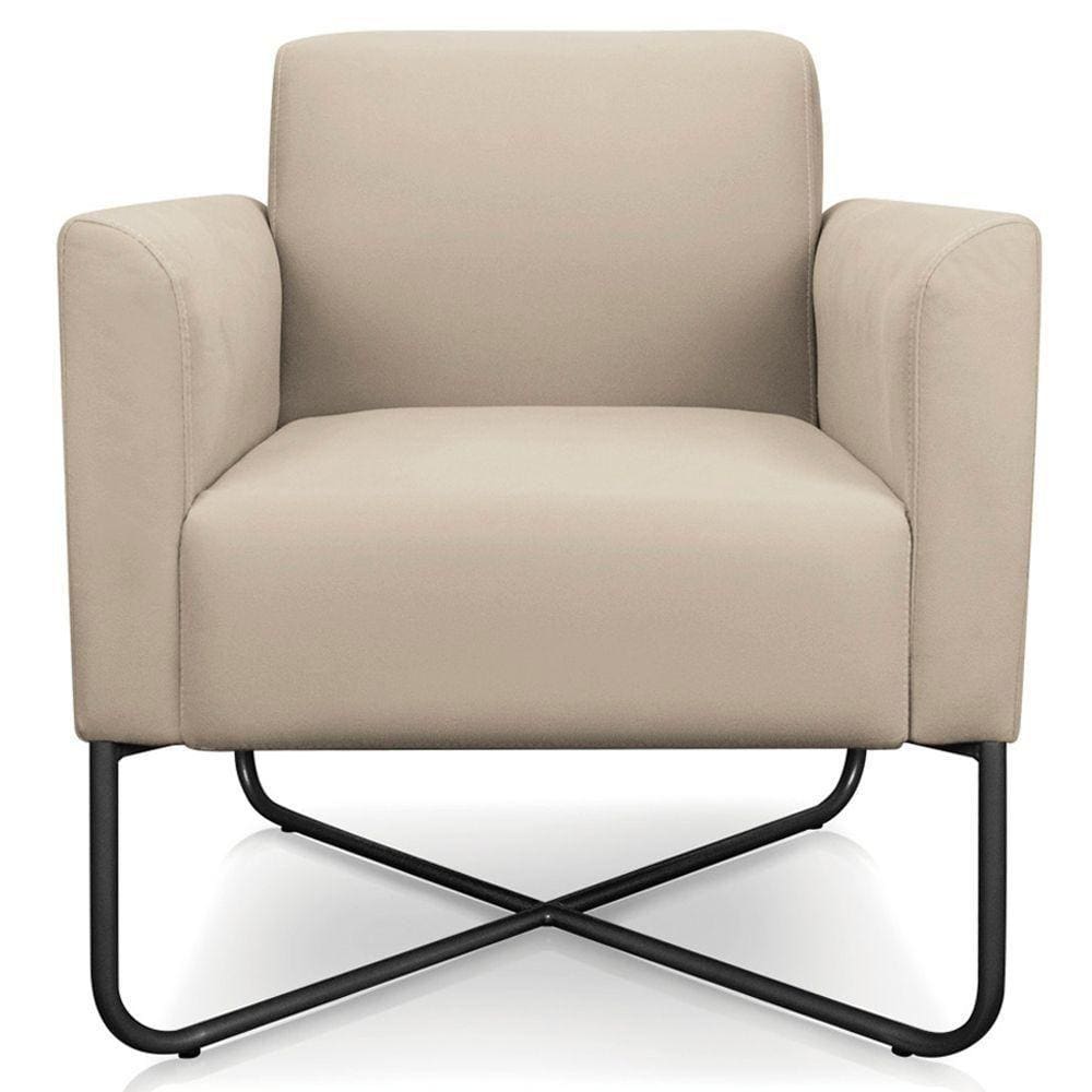 Poltrona Isabella Base X Suede Bege preto