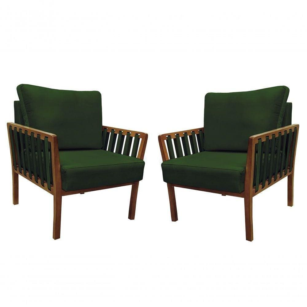 Kit 2 Poltronas Luxo Califórnia 0130 Verde Musgo