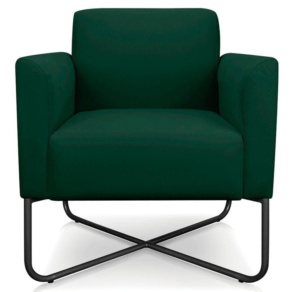 Poltrona Isabella Base X Suede Verde preto
