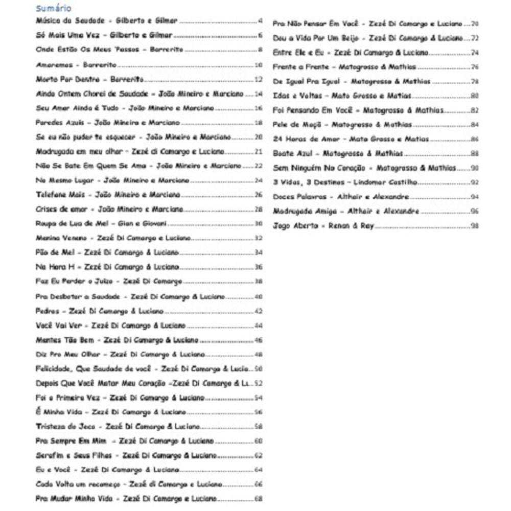 Cadernos de cifras e Solos Violão Sertanejo Volumes 5-6-7-8