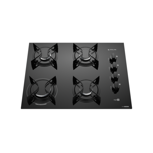 imagem-Fogão Cooktop 4 Bocas Mesa Vidro Atlas Agile Up Bivolt