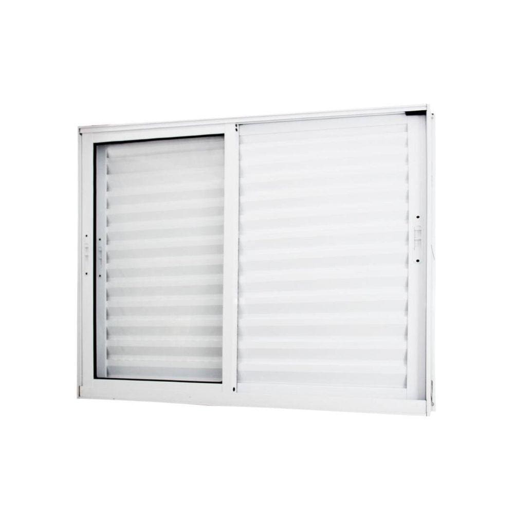 Janela de Alumínio Veneziana 100x150cm 3 Folhas Magnum Atlântica Branco
