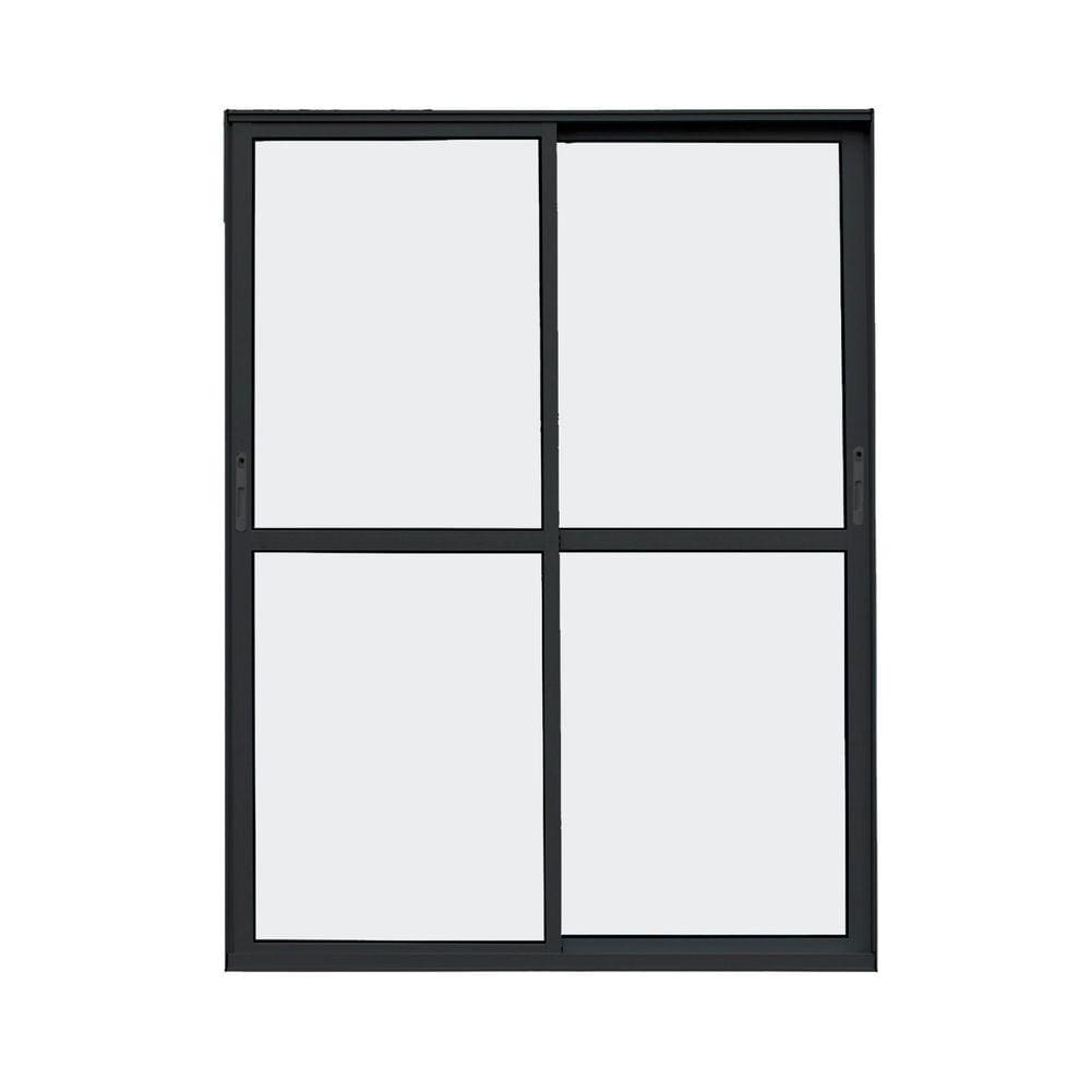 Porta de Alumínio Correr 210x150cm 2 Folhas Atlântica Preto