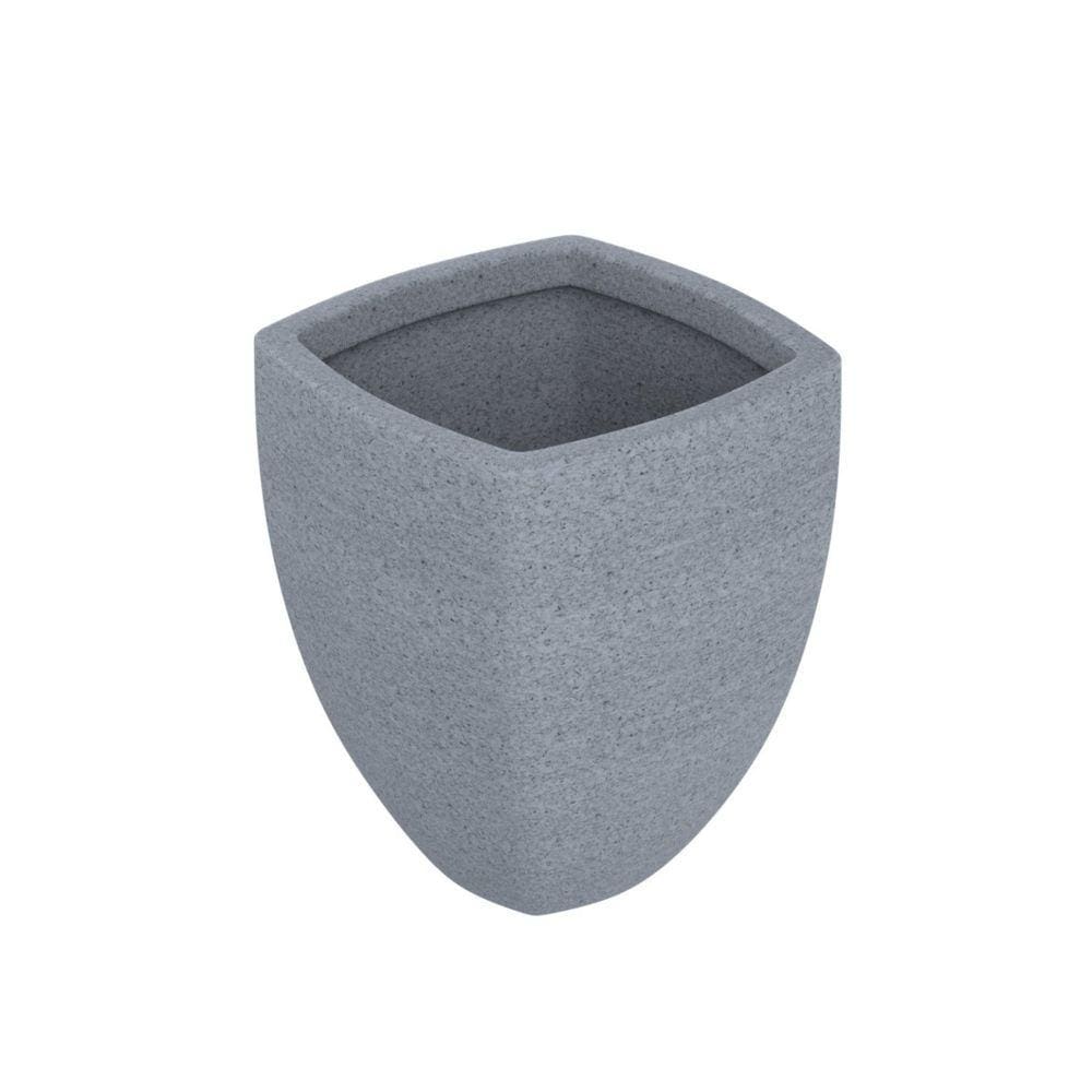Vaso de Planta Trapezoidal 40x45cm Polietileno sem Prato Fibrarte Branco Stone