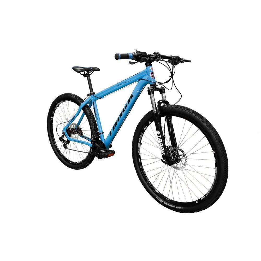 Bicicleta A29 Trivo Hidráulica MTB Shimano Freio à Disco Trava no Guidão TK3 Track Azul