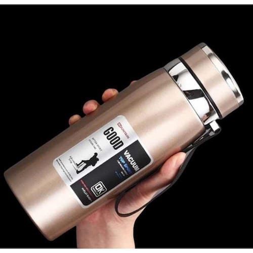 Garrafa Térmica Inox Dourada 800ml de Água Café com Infusor YDTECH