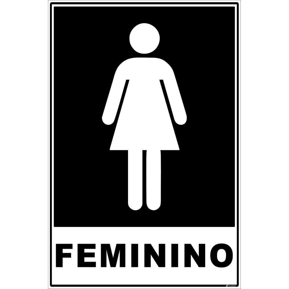 Placa de Banheiro Feminino Sanitário Sinalização PS 20x15cm