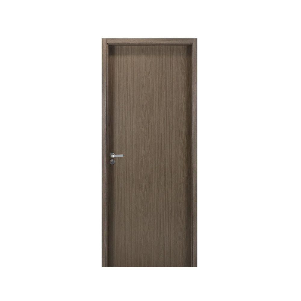 Kit Porta de Madeira Lisa 215x74cm com Batente de MDF Ultra 10cm Melamínica MGM Mogno