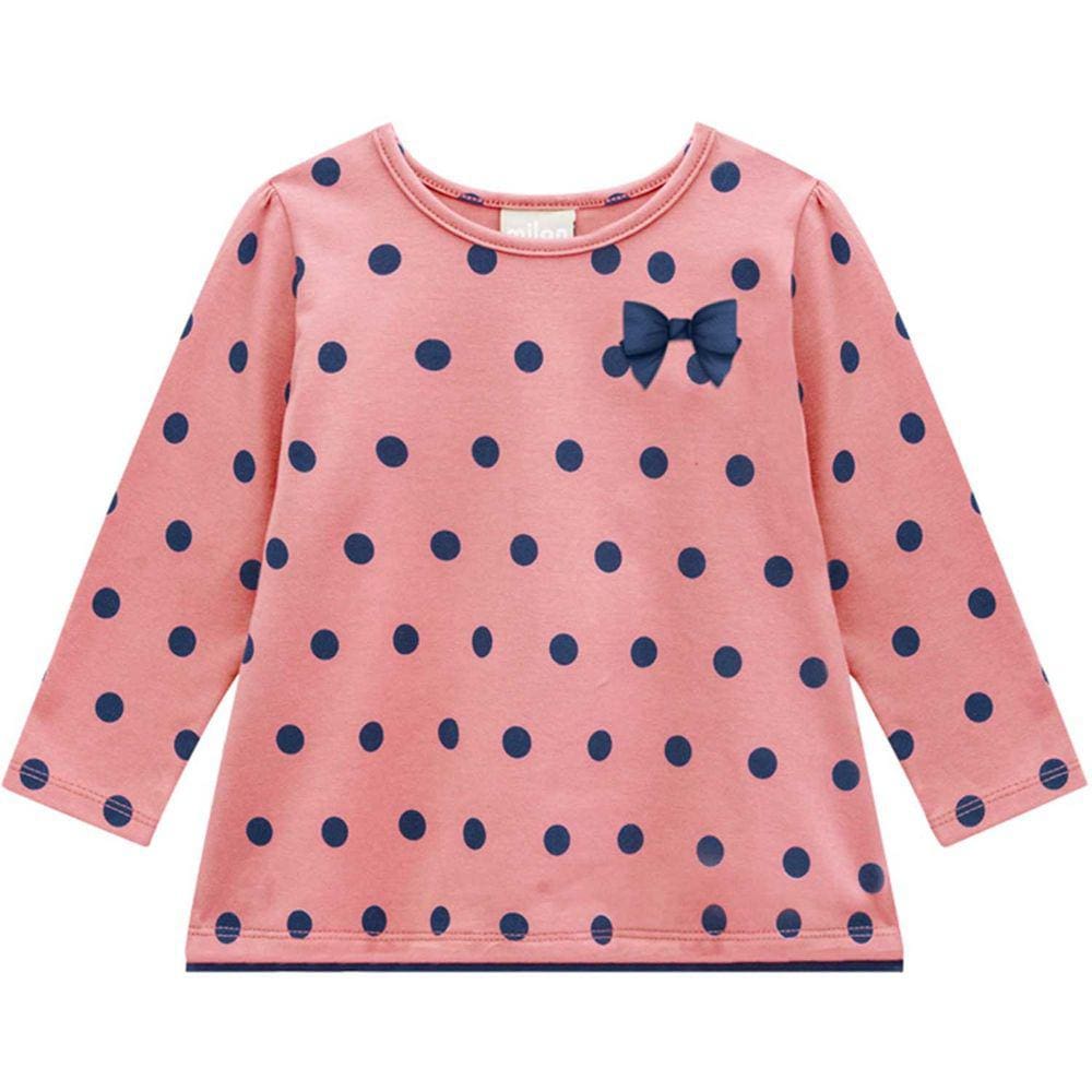 Blusa Infantil Manga Longa Estampada Feminina Milon Ref: 12930 P/G