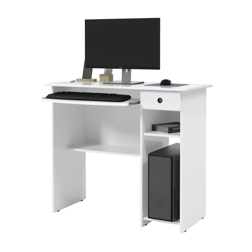 Mesa de Computador Escrivaninha PC Gamer Notebook com Gaveta Nicho Prateleira Quarto Escritório Consultório Pequeno Retrô -RPM