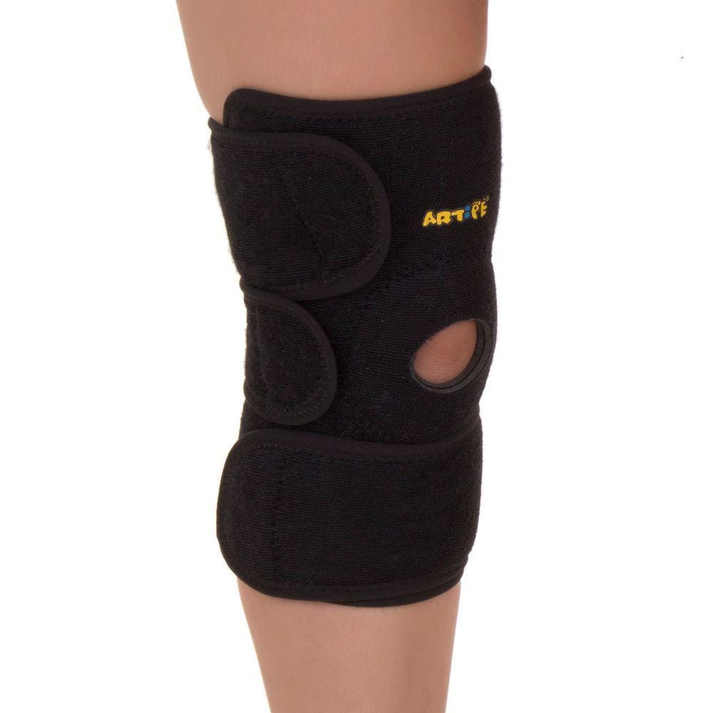 Joelheira Ortopédica Ajustável Em Neoprene Bilateral Preto Artipé
