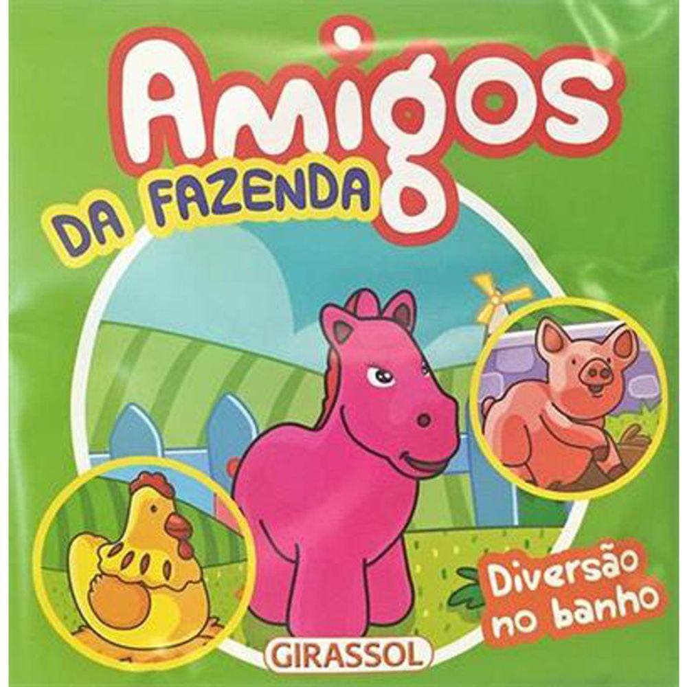 Maleta Livro De Banho - Amigos Da Fazenda - Contem 3 Bichinhos De Borracha