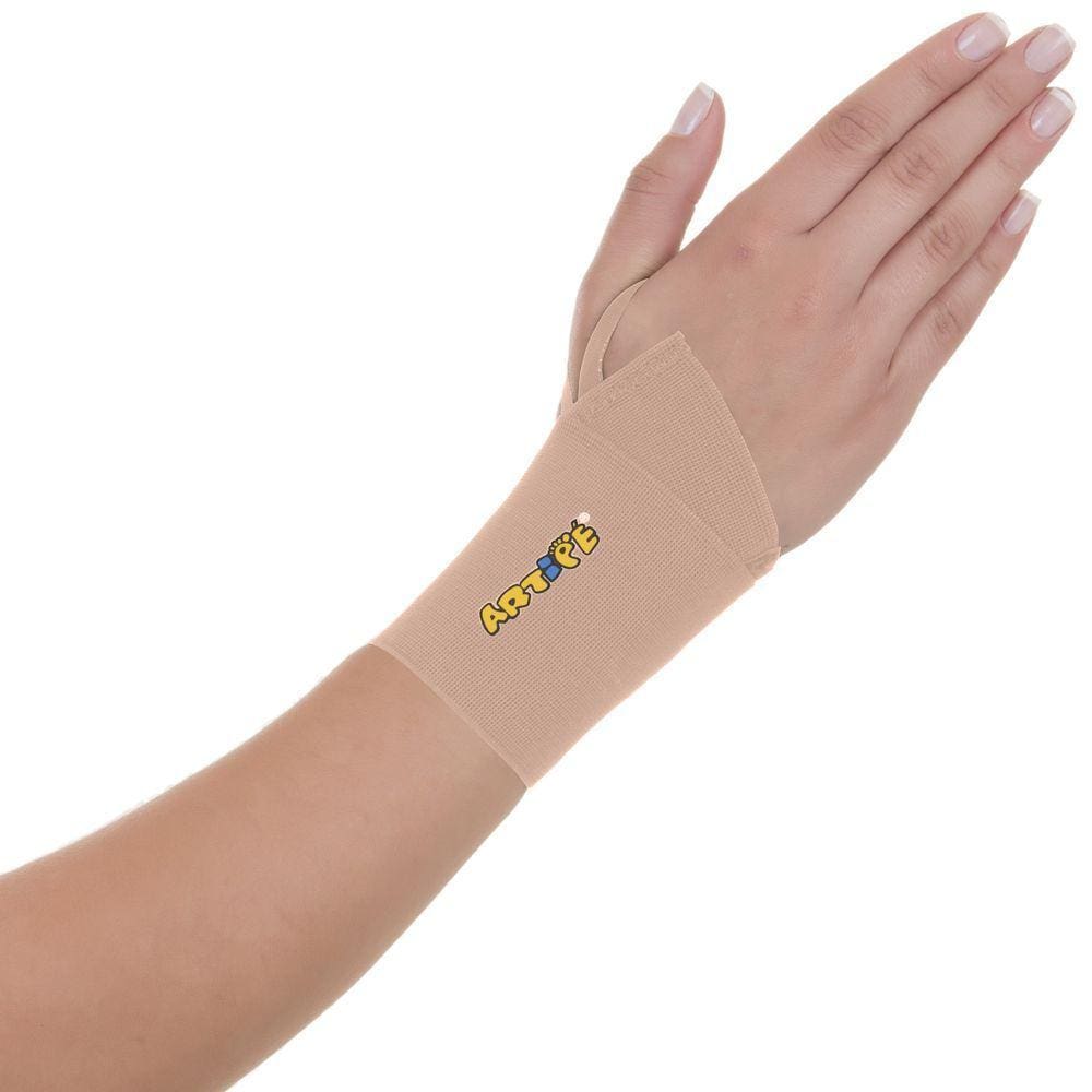 Munhequeira De Pulso Tendinite Academia Esporte Elástica 8cm Bege Artipé