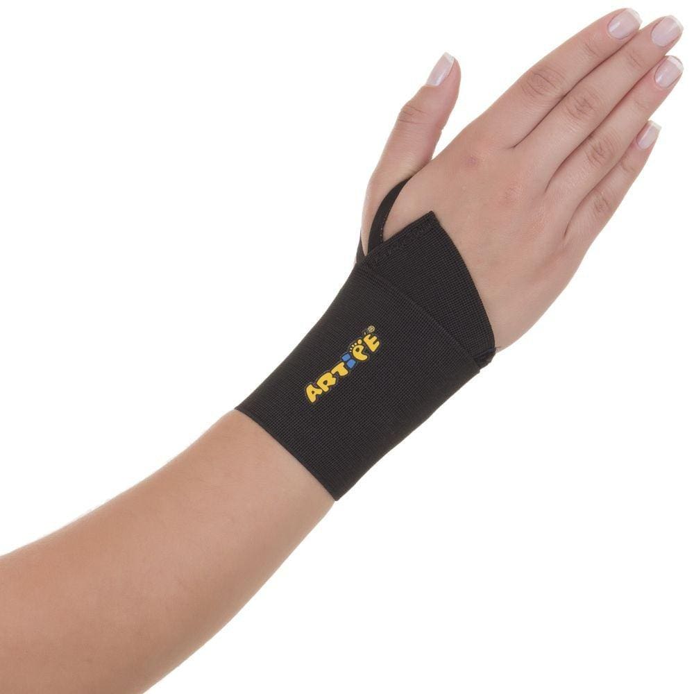 Munhequeira De Pulso Tendinite Academia Esporte Elástica 8cm Preto Artipé