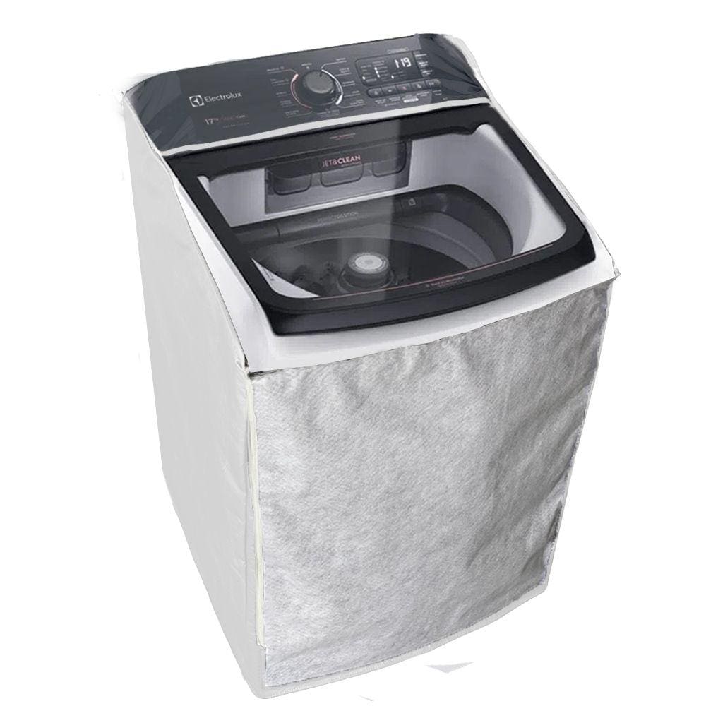 Capa Para Maquina de Lavar Electrolux LEC LEJ LED 13 kg 14 kg Ziper Branca