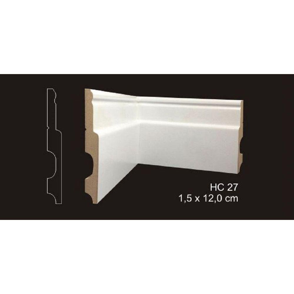 RODAPÉ CAVIMAD C/ PASSA FIO 15 x 120 - HC27 1 BARRA