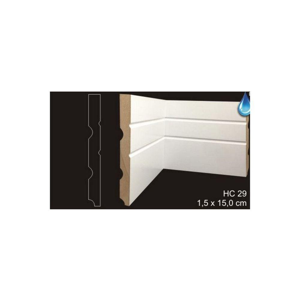 RODAPÉ CAVIMAD C/ PASSA FIO 15 x 150 - HC29 12 BARRAS