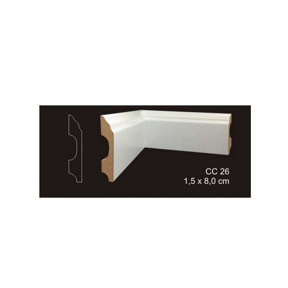 RODAPÉ CAVIMAD C/ PASSA FIO 15 x 80 - CC26 3 BARRAS