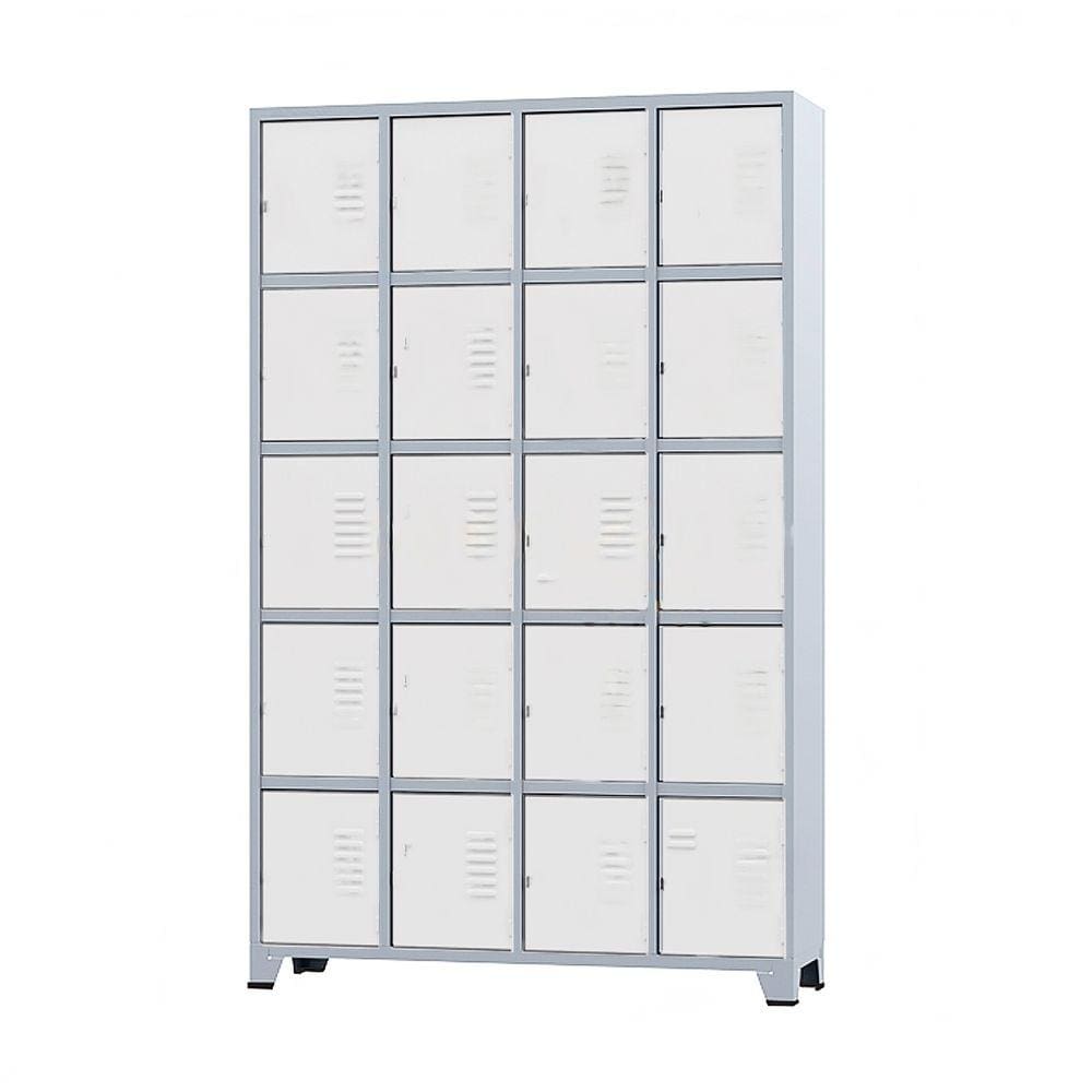 Armário Roupeiro De Aço Para Vestiário 20 Portas Locker Branco