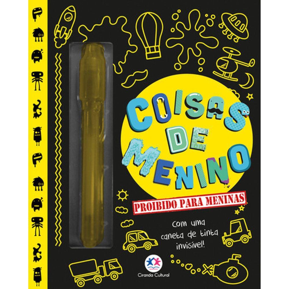 Diario - Coisas De Menino - Preto - Com Caneta Magica