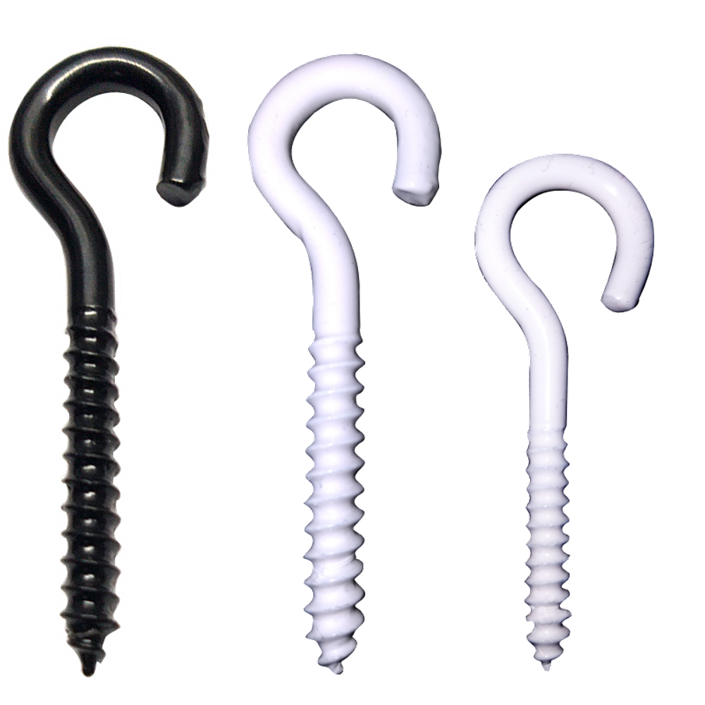Gancho Pitão 8 (Revestido) Cores Branco e Preto 50 Unidades