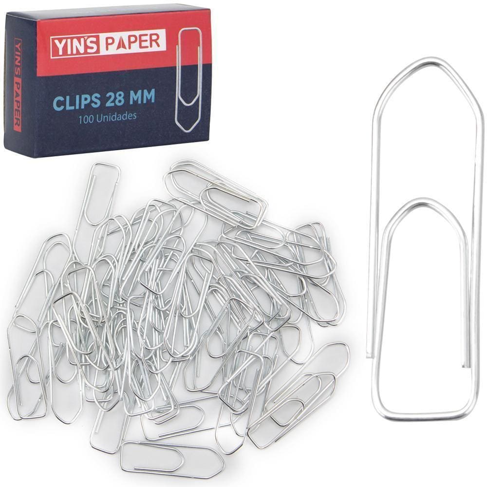 Clips Metal Triangular Yins Paper Com 100 Peca 28Mm Na Caixa