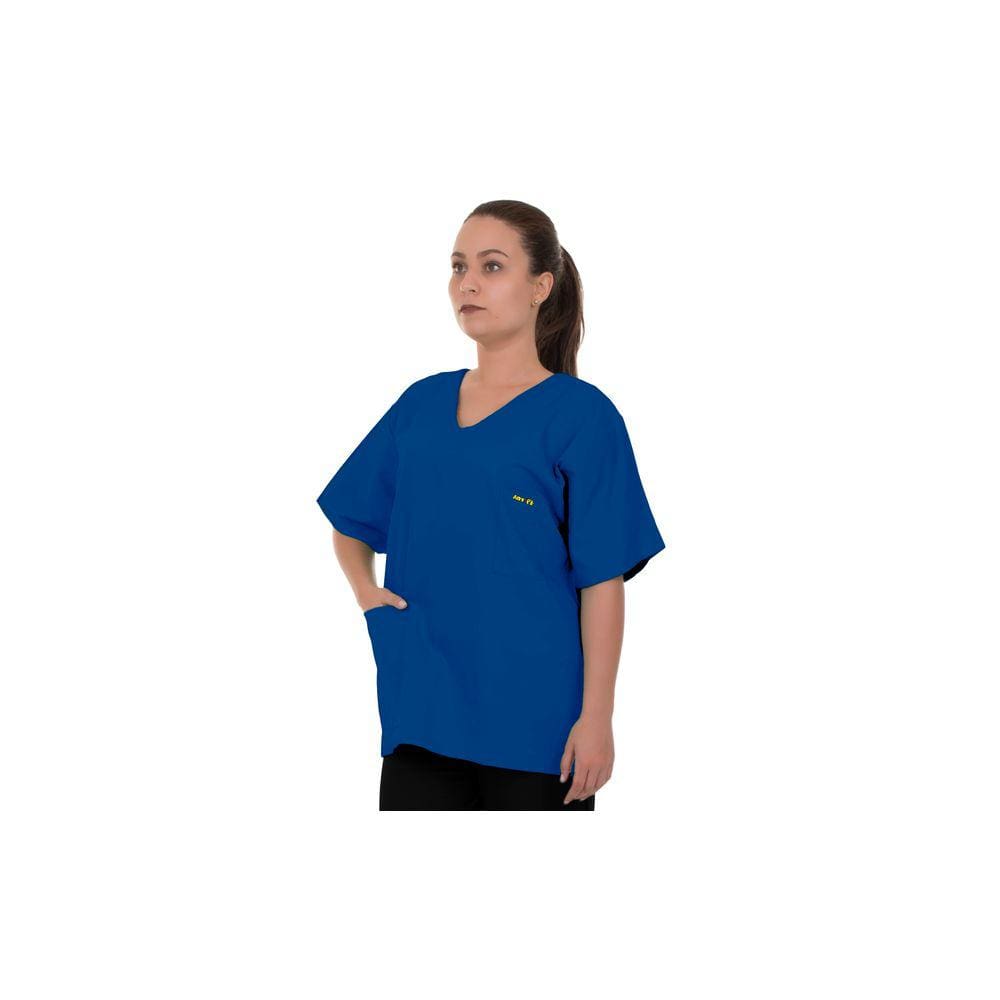 Blusa Pijama Cirúrgico Scrub Azul Royal 100% Algodão Unissex Artipé