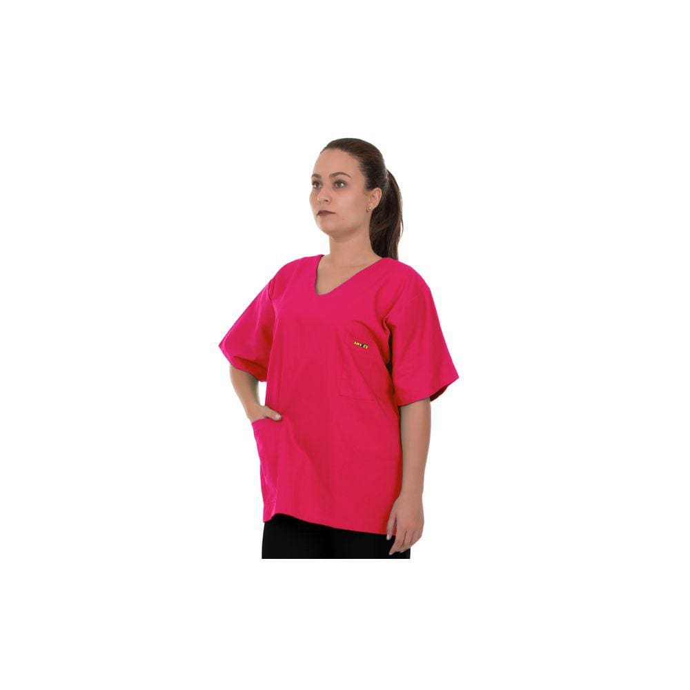 Blusa Pijama Cirúrgico Scrub Rosa 100% Algodão Unissex Artipé