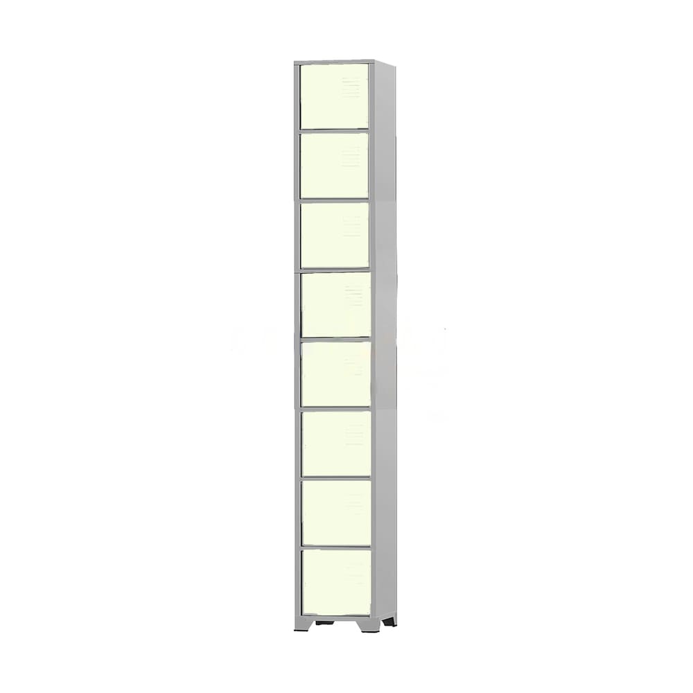 Armário Roupeiro De Aço 8 Portas Para Vestiário Academia Locker Branco